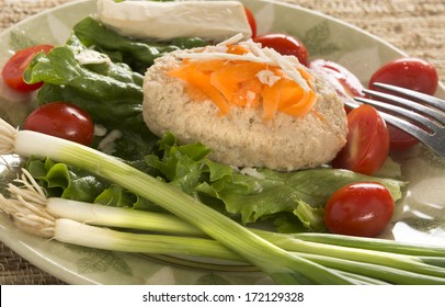 Traditional Jewish Passover dish Gefilte Fish on Plate
