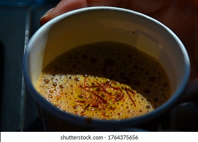 Traditional Karak Tea With Spices From Oman