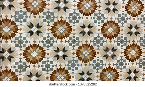 Traditional luxury ceramic tiles are used for interior or exterior kitchen and bathroom decoration, they can be installed on the kitchen floors and shower walls or backslash. Stylish rustic design. - Powered by Shutterstock