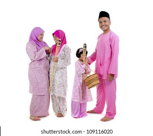 Traditional Malay Family During Hari Raya Occaion