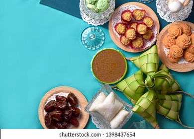 Traditional Malay Food And Cookies During Ramadan And Eid Mubarak. Hari Raya Aidilfitri Festive