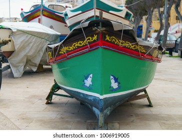 Traditional Maltese Boats Valletta Malta Lisla Stock Photo 1006919005 