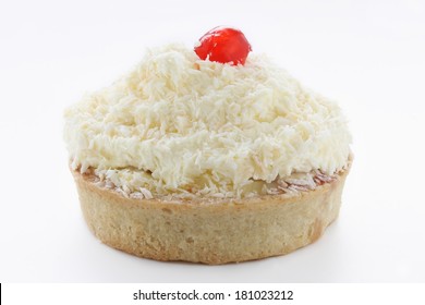 Traditional Manchester Tart Isolated On White Background