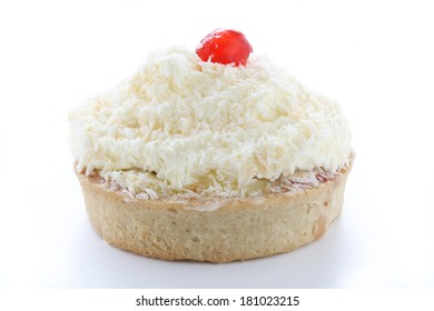 Traditional Manchester Tart Isolated On White Background