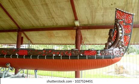 Traditional Maori Canoe In New Zealand