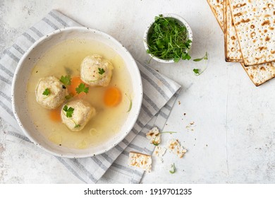 Traditional Matzah Ball Soup For Passover