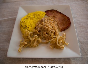 Traditional Meal Of Sugar Shack In Spring In Quebec, Canada With Maple Syrup
