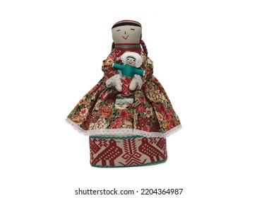 Traditional Mexican doll belonging to the Otomi ethnic group. The doll wears traditional handmade clothing. Beautiful Mexican doll called 