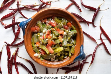 Traditional Mexican Nopal Cactus Salad