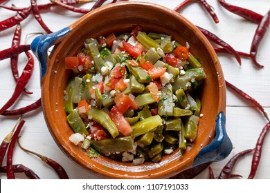 Traditional Mexican Nopal Cactus Salad