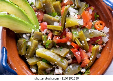 Traditional Mexican Nopal Cactus Salad