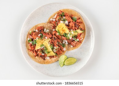 Traditional Mexican tacos al pastor
Authentic seasoned pork tacos served with sliced pineapple - Shutterstock ID 1836656515