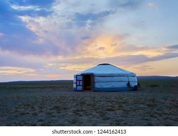 Traditional Mongolian Yurt Khongoryn Els Sand Stock Photo 1244162413 ...