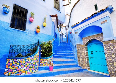 Traditional moroccan architectural details in Chefchaouen, Morocco, Africa - Powered by Shutterstock
