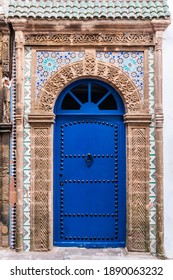 Traditional Moroccan front door and facade; Morocco 
