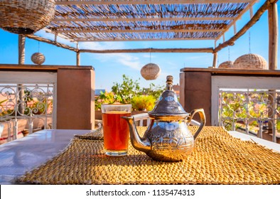 Traditional Moroccan Mint Tea In Marrakech, Morocco