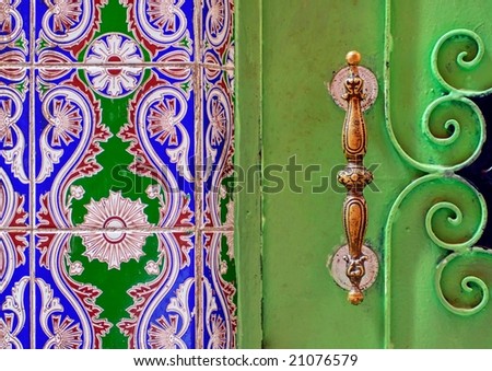 Traditional moroccan ornamented door handle