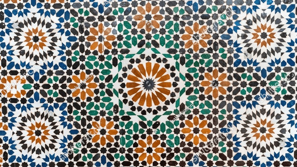 Traditional Morocco tiles with Islamic design, handcrafted colorful ...