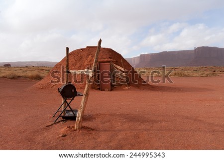 Traditional Navajo hogan in Monument Valley, USA