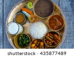 Traditional Nepalese thali in a restaurant