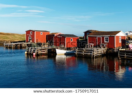 Traditional Newfoundland and Labrador fishing stages. 