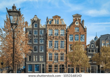 Similar – Image, Stock Photo Beautiful Architecture Of Dutch Houses On Amsterdam Canal In Autumn