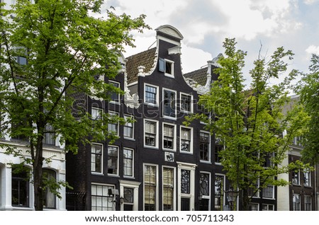 Similar – Image, Stock Photo Beautiful Architecture Of Dutch Houses On Amsterdam Canal In Autumn