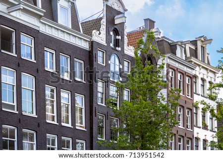 Similar – Image, Stock Photo Beautiful Architecture Of Dutch Houses On Amsterdam Canal In Autumn