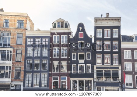 Similar – Image, Stock Photo Beautiful Architecture Of Dutch Houses On Amsterdam Canal In Autumn