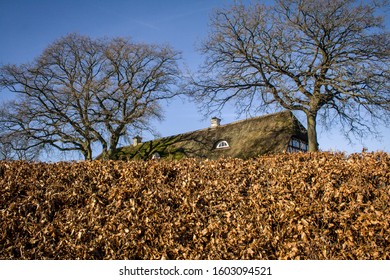 Traditional Old Danish House With A Roof From Hay