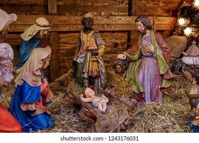 Traditional Old Nativity Figurines Baby Jesus Stock Photo 1243176031 ...