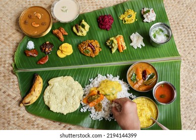 Traditional Onam Sadhya Rice Sambar Rasam Stock Photo 2194144399 ...