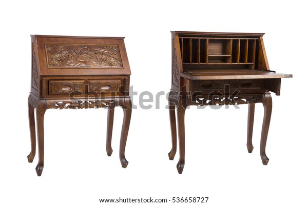 Traditional Oriental Furniture Antique Cabinet Isolated Stock