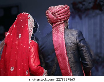 Traditional Pakistani wedding ceremony, Groom and Bride Back Posture  - Shutterstock ID 2279829863
