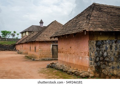 Traditional Palace Of The Fon Of Bafut With Brick And Tile Buildings And Jungle Environment, Cameroon, Africa