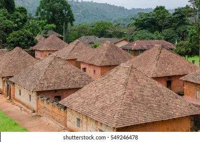 Traditional Palace Of The Fon Of Bafut With Brick And Tile Buildings And Jungle Environment, Cameroon, Africa