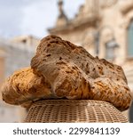 The traditional Pane di Altamura is a type of Italian naturally leavened bread made from durum wheat semola from the Altamura area (Bari), in the Apulia region, south of Italy