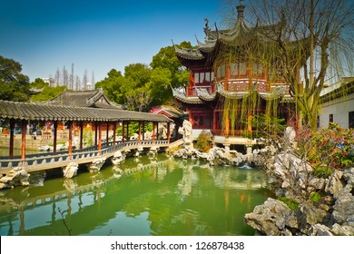 Traditional pavilions in Yuyuan Gardens, Shanghai, China - Powered by Shutterstock