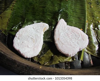 A Traditional Peach-shaped Teochew Kueh, Known As P'ng Kuih In The Making. Teochew Is A Chinese Clan.