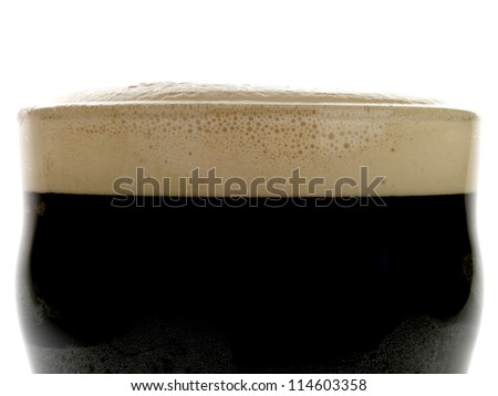 Traditional Pint Of Irish Stout Beer Isolated On White No People