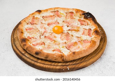 Traditional Pizza Carbonara With Egg