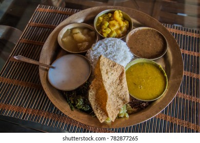 Traditional platter from Assam (Assamese Thali), India