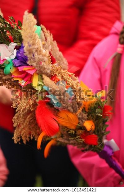 Traditional Polish Handmade Easter Palm Detail Stock Photo Edit
