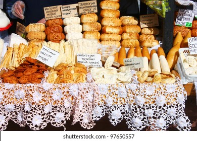 Traditional Polish Smoked Cheese Oscypek In Zakopane