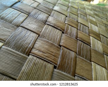 Traditional Polynesian Pandanus weaving, closeup of a woven mat