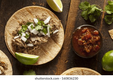 Traditional Pork Tacos with Onion, Cilantro, and Lime - Powered by Shutterstock