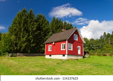 Traditional Red Swedish Cottage House