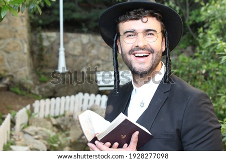 Traditional religious orthodox man in the synagogue
