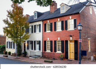 Traditional Renovated Brick Row Houses in Alexandria Old Town, Virginia