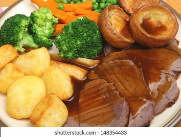 Traditional Roast Beef Sunday Dinner.